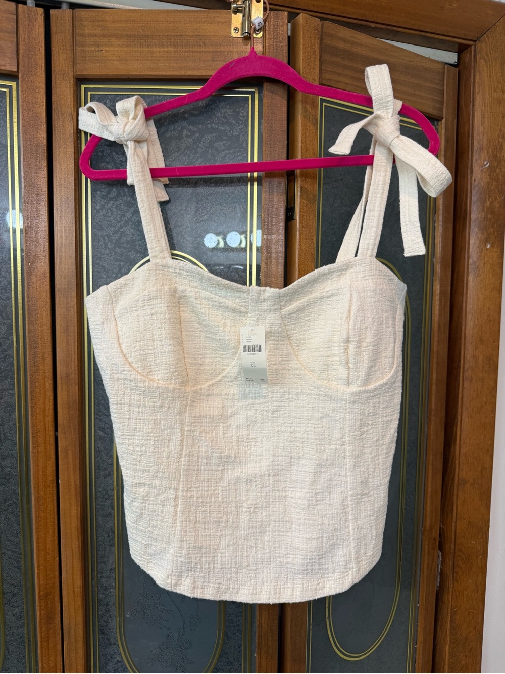 ANTHROPOLOGIE LADIES  Textured Tie-Strap Bustier Top, BRAND NEW